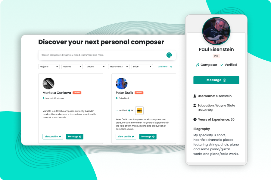 Compozly Discover Page with Badges